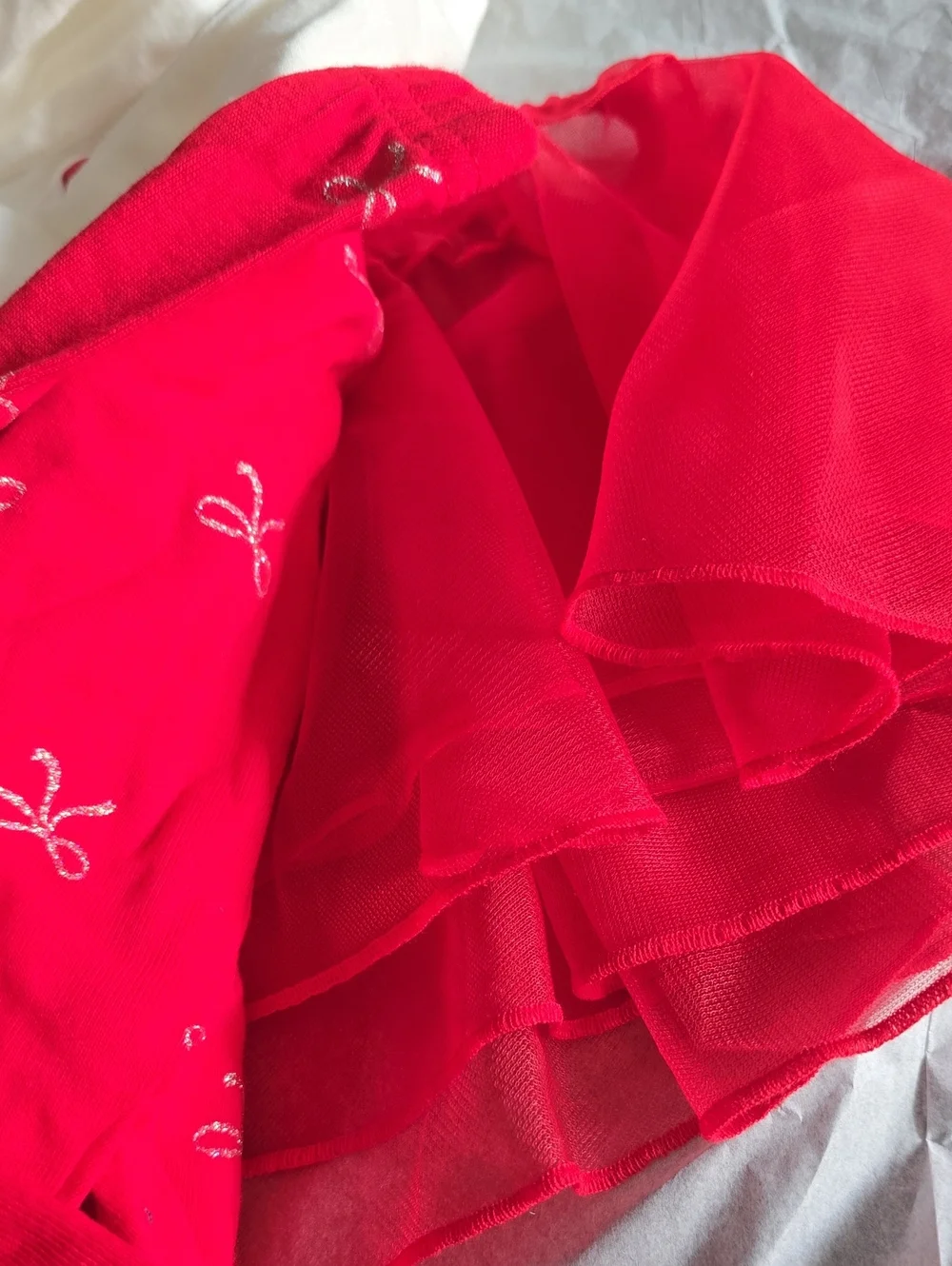3T Carter's Girls 3pc Ballerina Red White Tutu Shirt Pants Xmas Pajama Set New